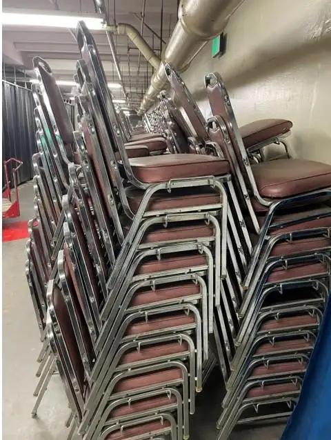Burgundy Vinyl Banquet Chairs