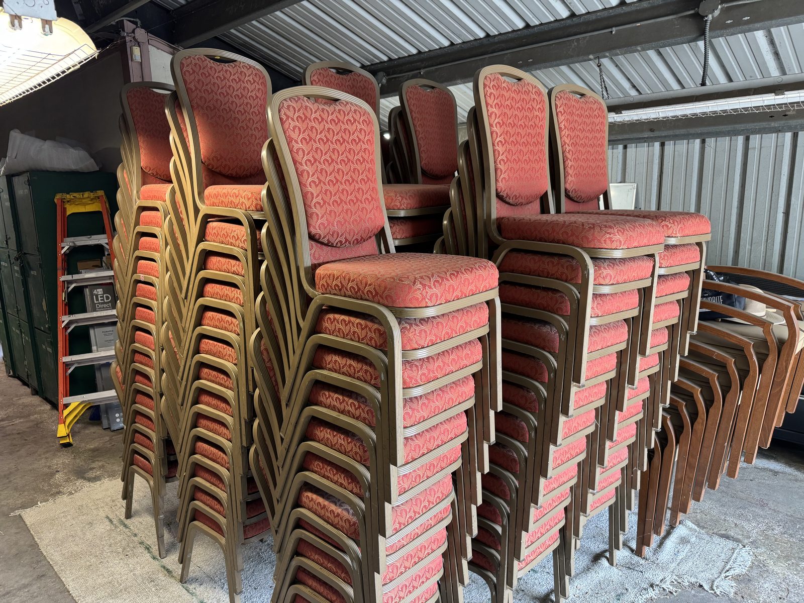 Crimson Patterned Banquet Chairs
