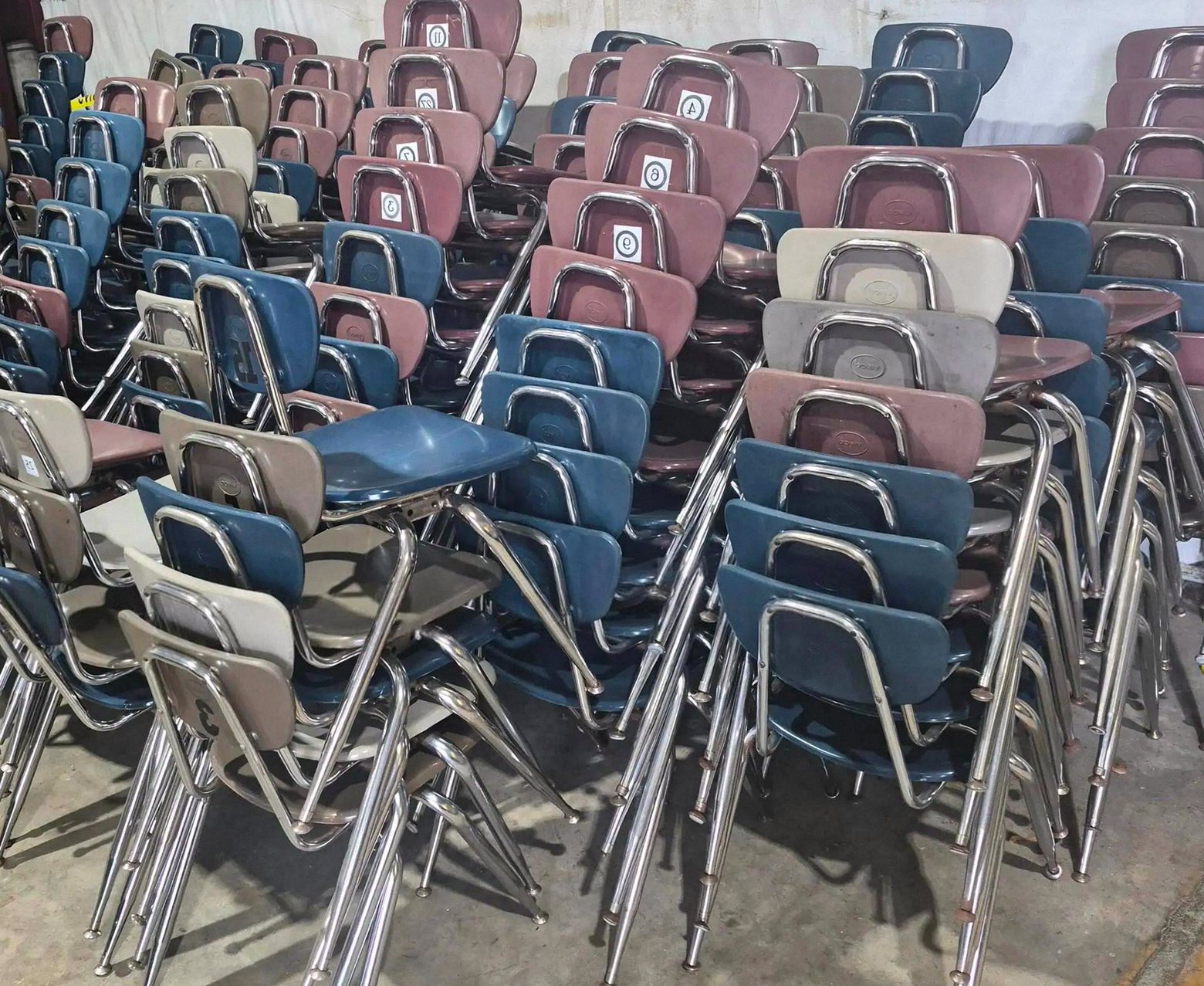 Plastic Student Chairs - Chrome Legs