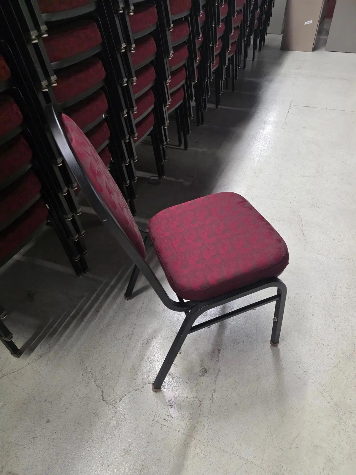 250 Banquet Chairs — Burgundy Padded Balloon-Back, Black Frame (Las Vegas, NV)