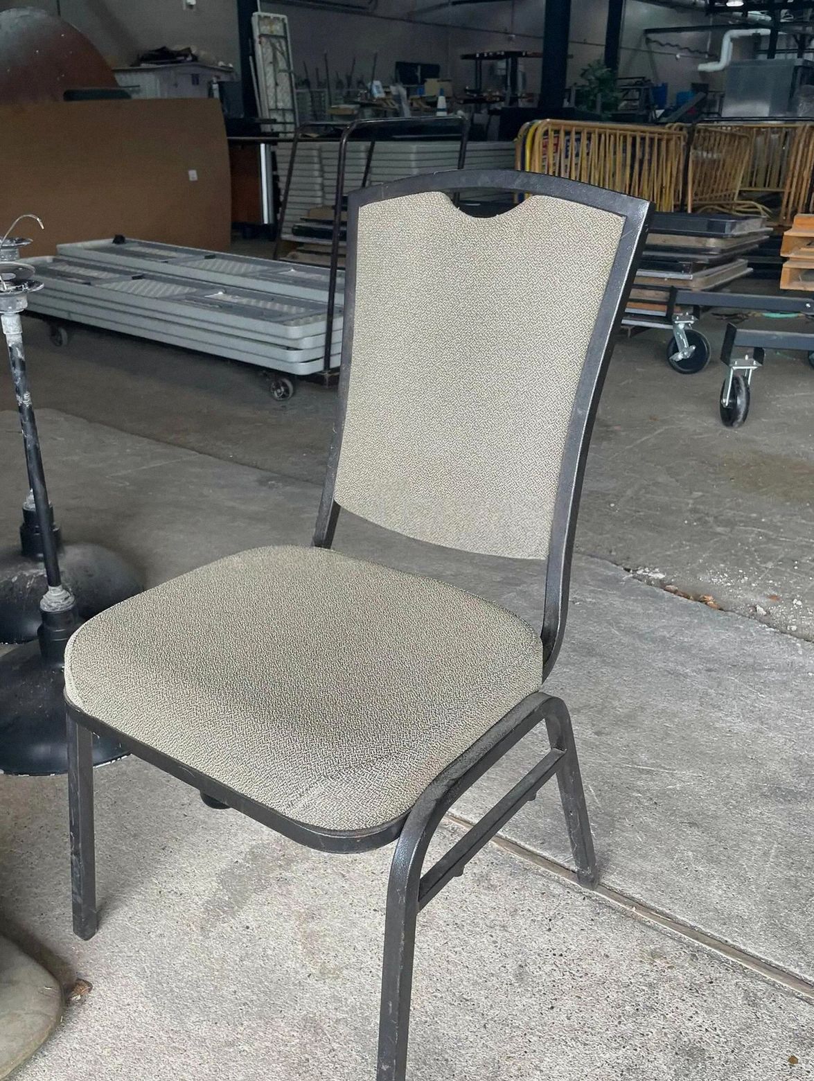 Beige Padded Banquet Chairs - Stacking — photo 1