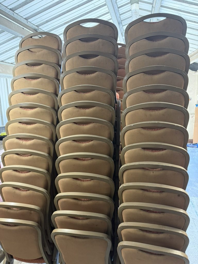 Crimson Patterned Banquet Chairs — photo 2