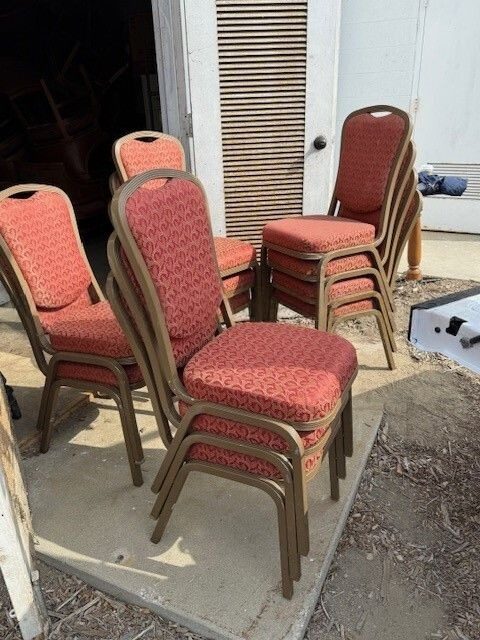 Crimson Patterned Banquet Chairs — photo 10