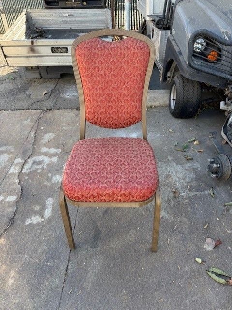 Crimson Patterned Banquet Chairs — photo 12